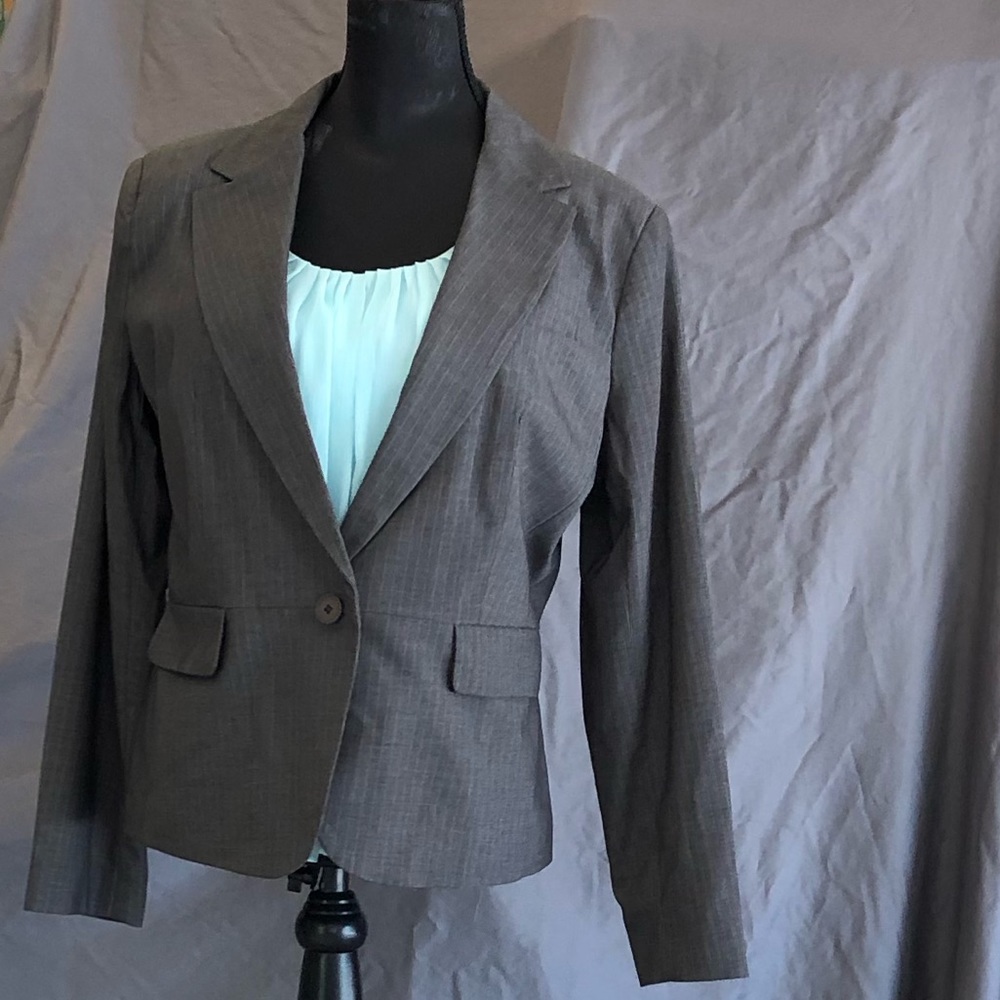 NY & Co Grey suit coat with light pinstripe